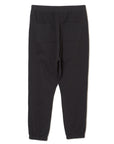 PLAIN EMBROIDERY SWEAT PANTS - BLACK