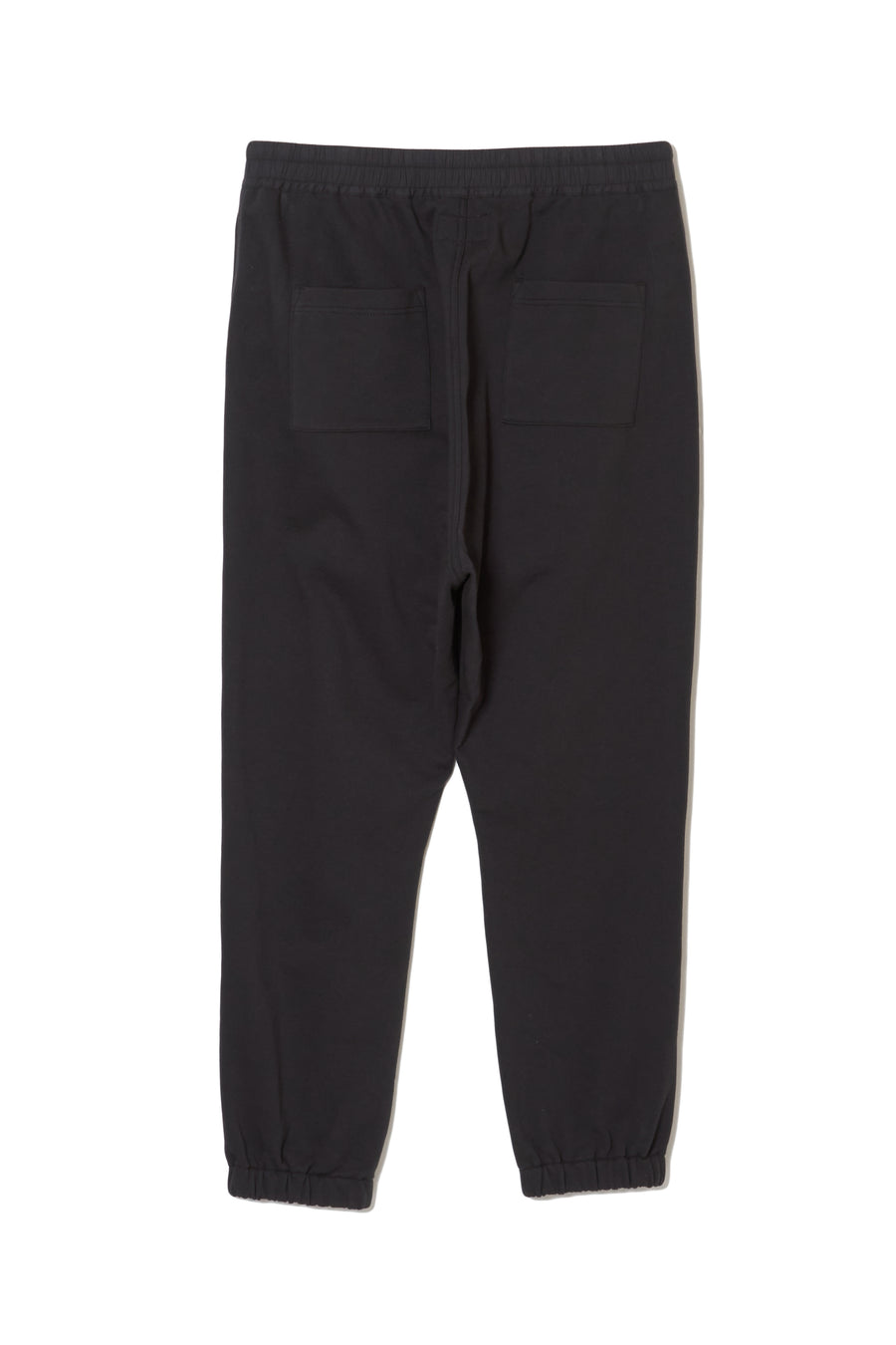 PLAIN EMBROIDERY SWEAT PANTS - BLACK