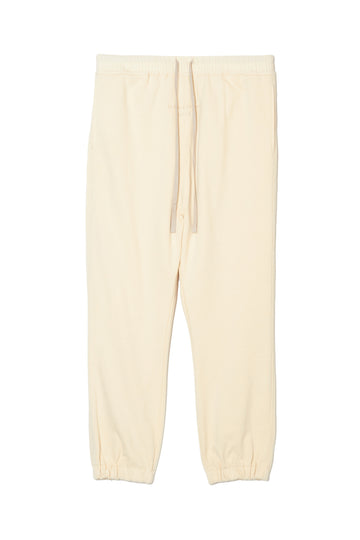 PLAIN EMBROIDERY SWEAT PANTS - OFF WHITE