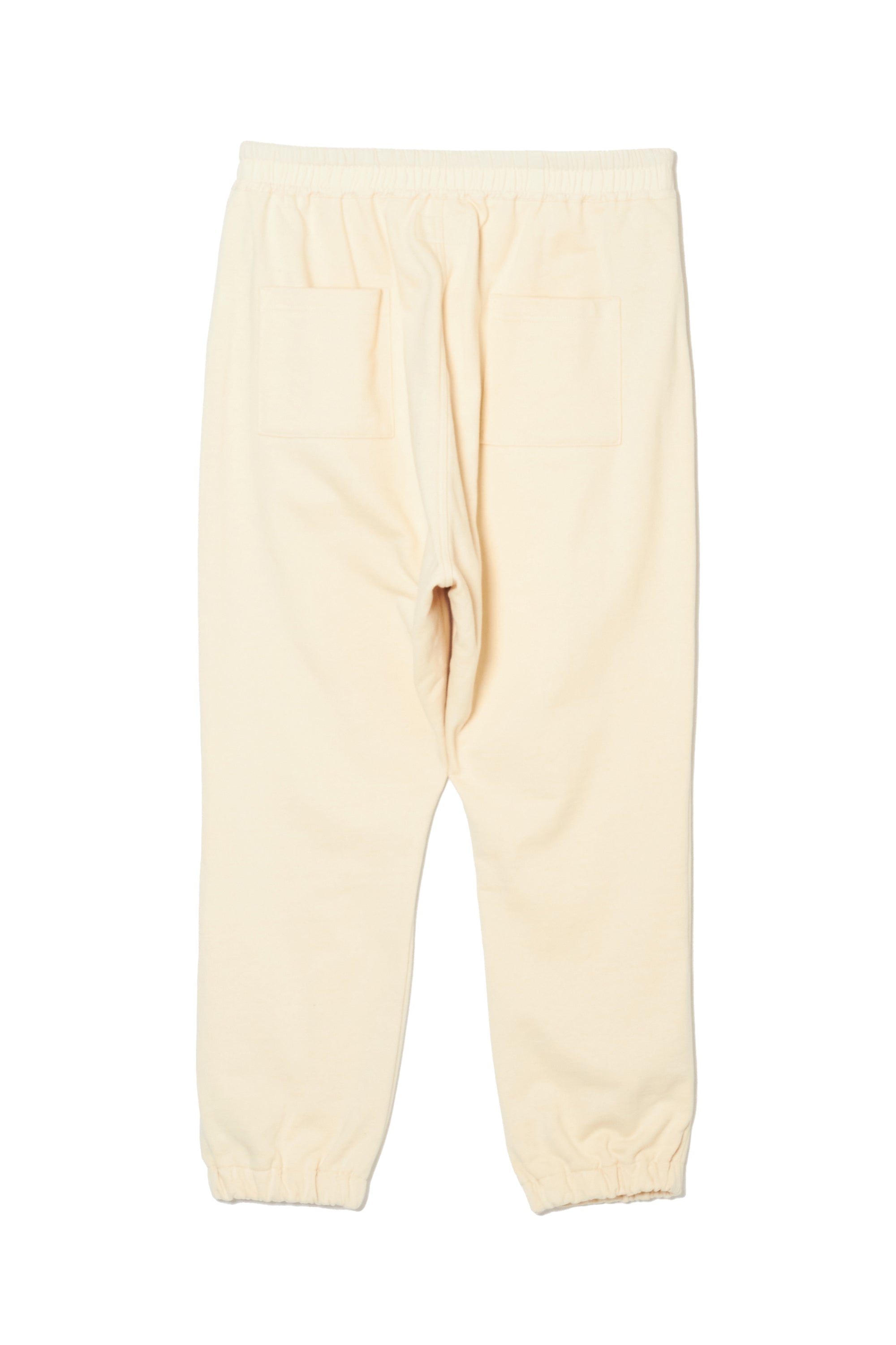 PLAIN EMBROIDERY SWEAT PANTS - OFF WHITE