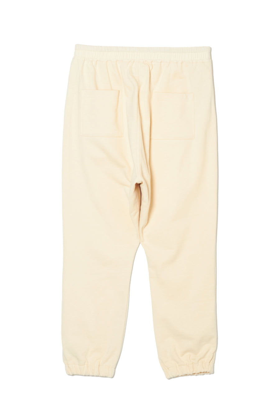 PLAIN EMBROIDERY SWEAT PANTS - OFF WHITE