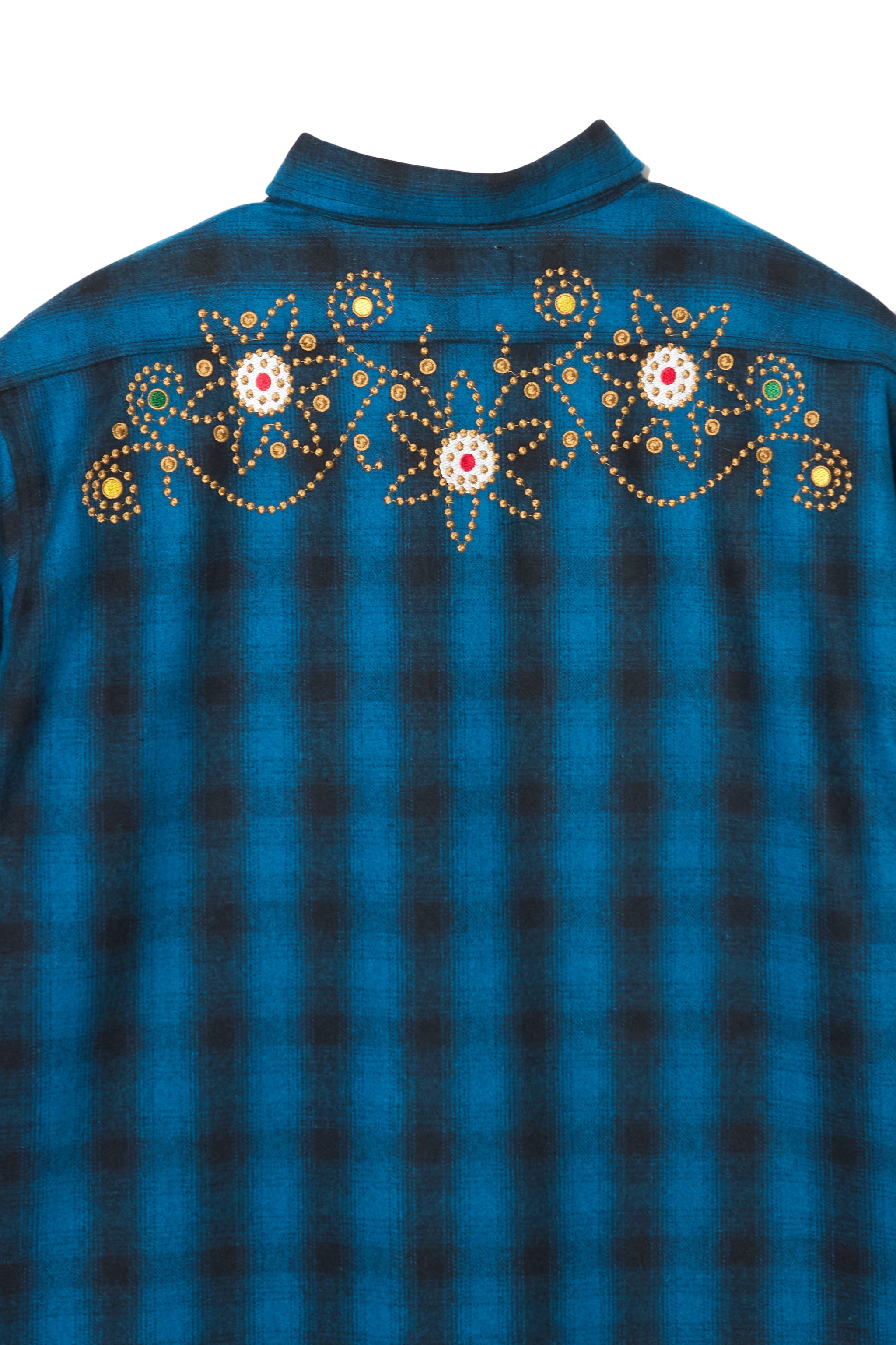 MAYO WOOL EMBROIDERY CHECK SHIRT JACKET