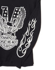 EAGLE  EMBROIDERY THERMAL LONG SLEEVE TEE - BLACK