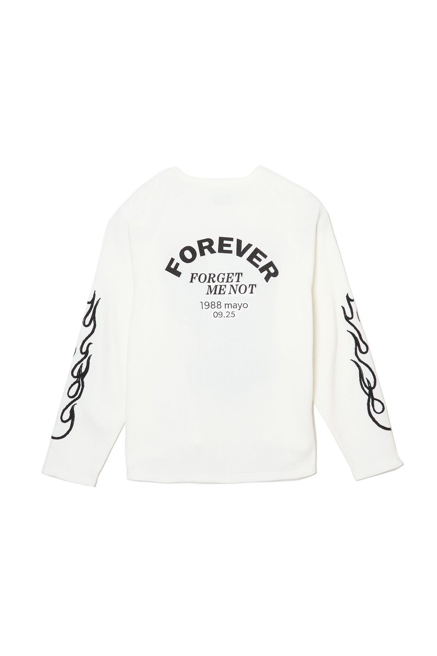 EAGLE  EMBROIDERY THERMAL LONG SLEEVE TEE - WHITE