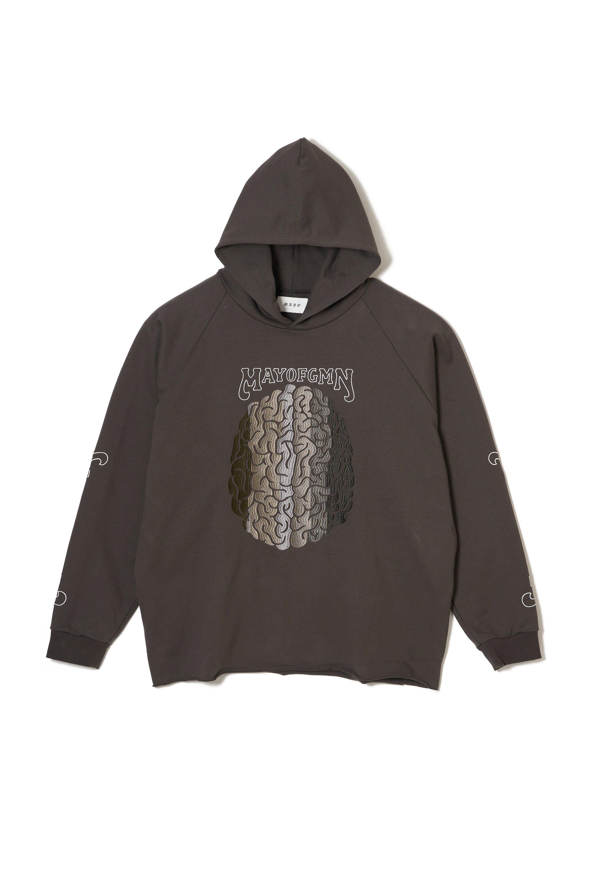 BRAINWASHING EMBROIDERY HOODIE - CHARCOAL