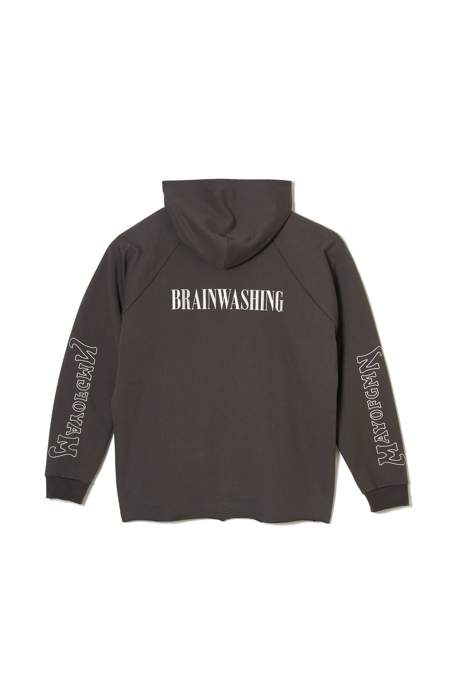 BRAINWASHING EMBROIDERY HOODIE - CHARCOAL