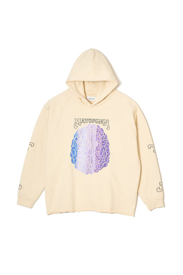 BRAINWASHING EMBROIDERY HOODIE - OFF WHITE