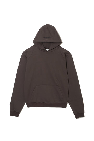 PLAIN EMBROIDERY HOODIE -  CHACOAL