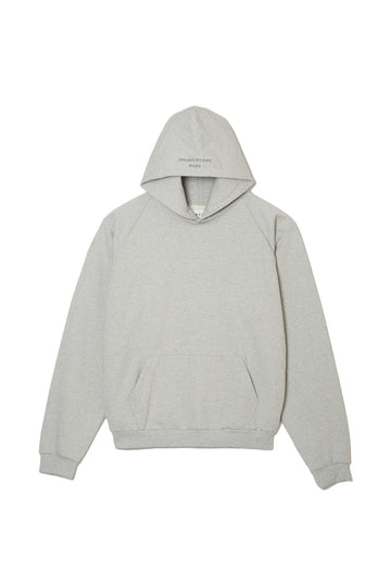 PLAIN EMBROIDERY HOODIE -  GRAY