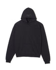 PLAIN EMBROIDERY HOODIE - BLACK