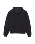 PLAIN EMBROIDERY HOODIE - BLACK