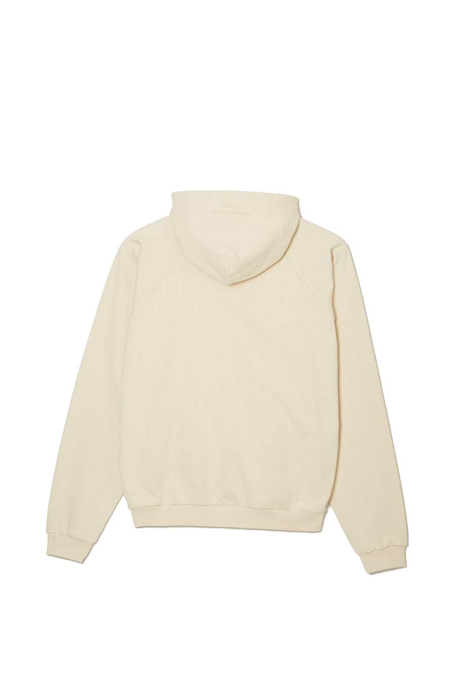 PLAIN EMBROIDERY HOODIE - OFF WHITE