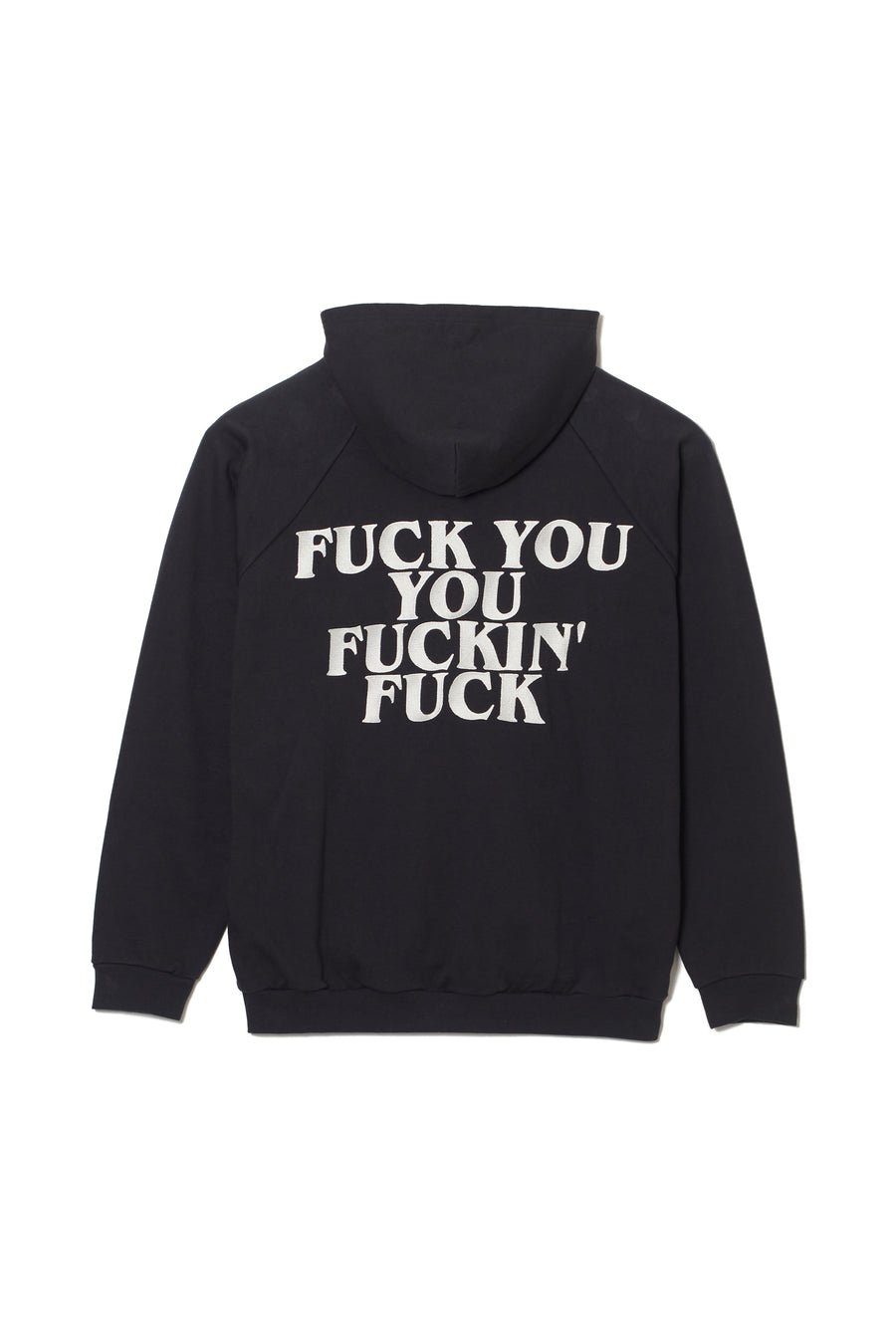 F●CKIN F●CK EMBROIDERY HOODIE - BLACK