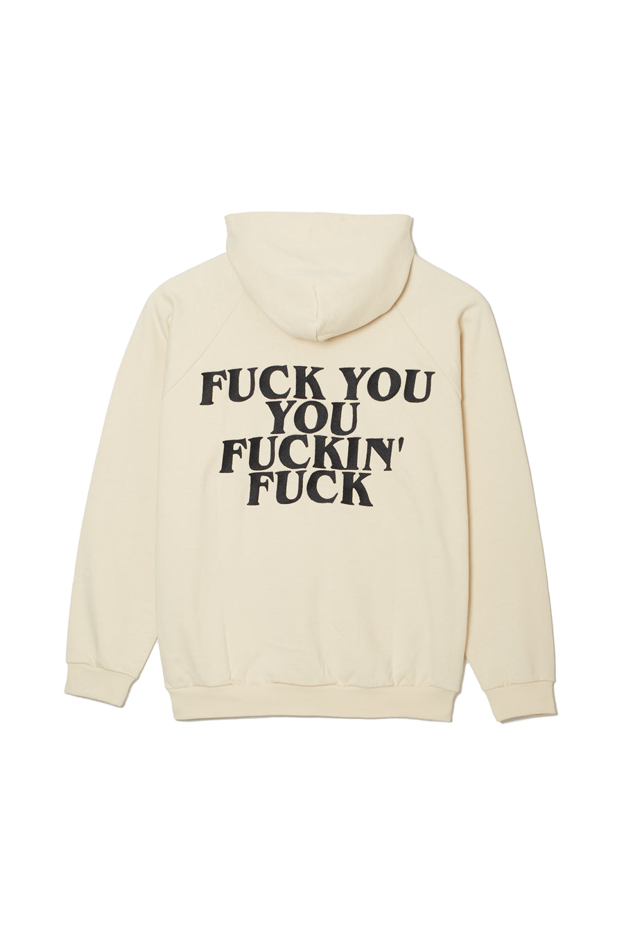 F●CKIN F●CK EMBROIDERY HOODIE - OFF WHITE