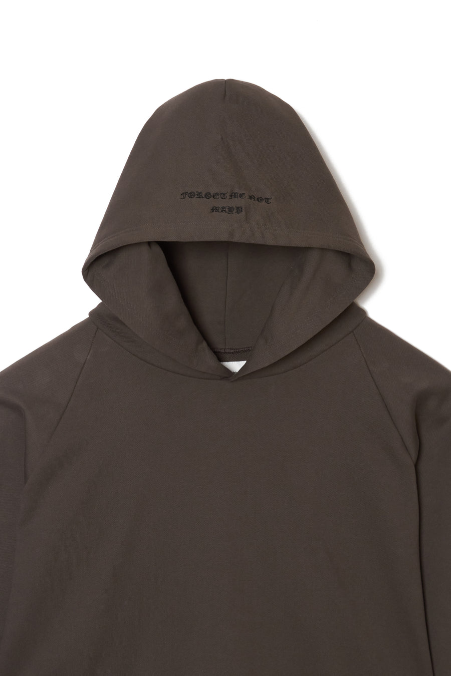 PLAIN EMBROIDERY HOODIE -  CHACOAL