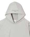 PLAIN EMBROIDERY HOODIE -  GRAY