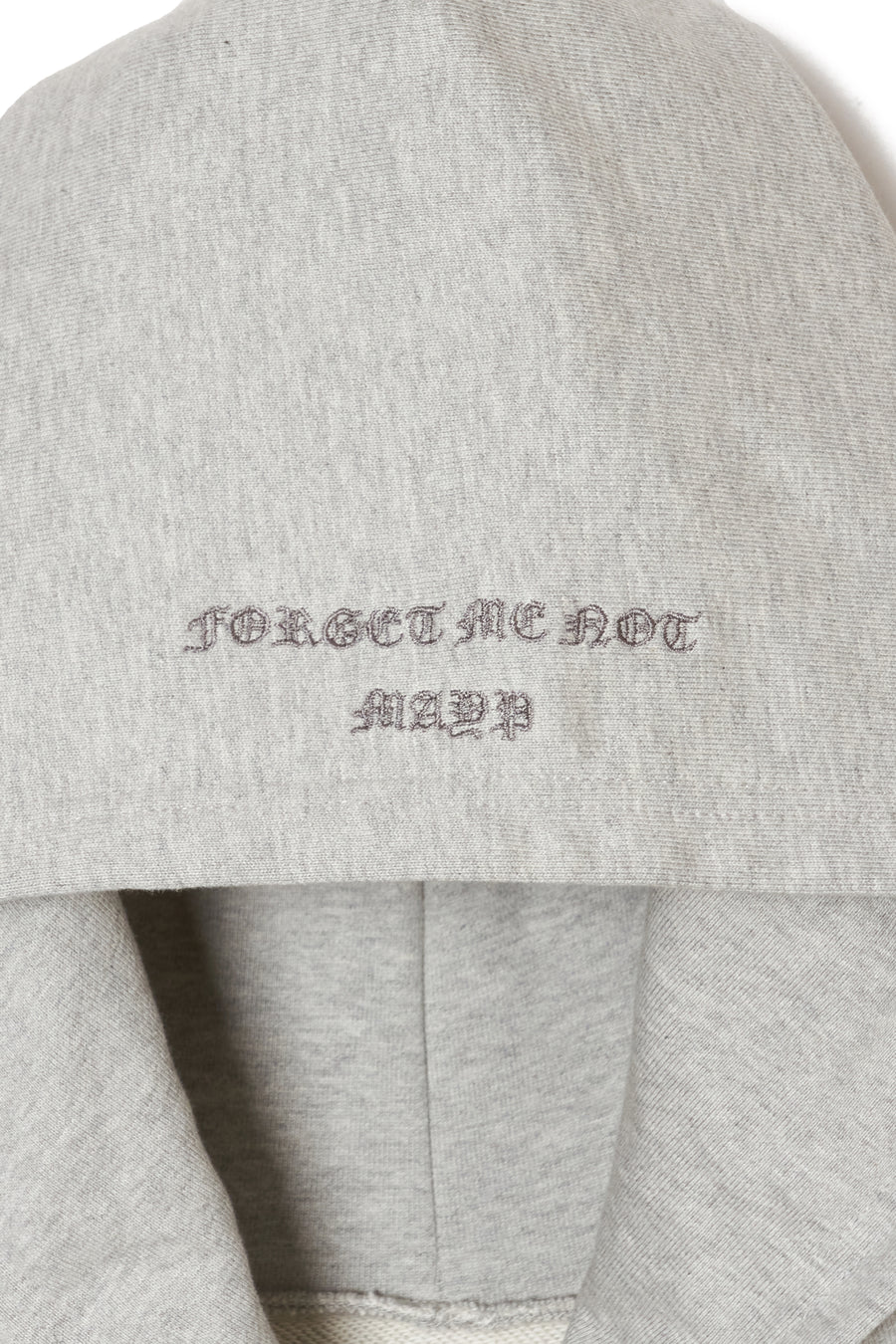 PLAIN EMBROIDERY HOODIE -  GRAY