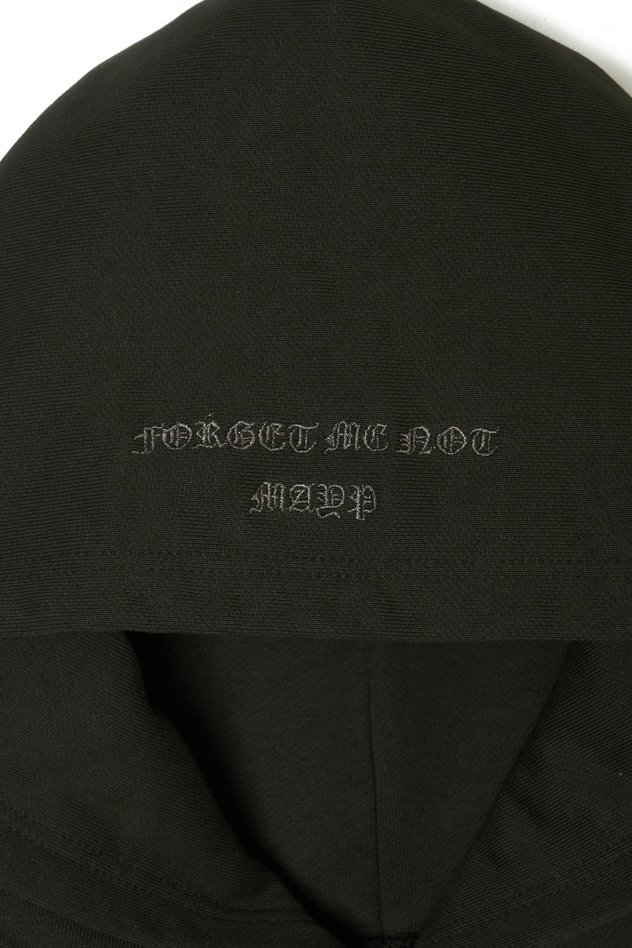 PLAIN EMBROIDERY HOODIE - DARK GREEN