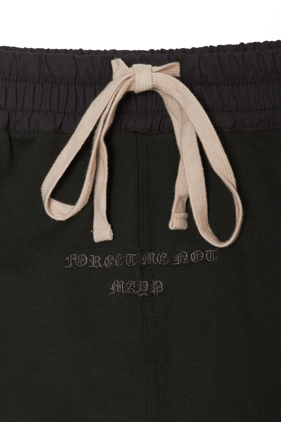 PLAIN EMBROIDERY SWEAT PANTS - DARK GREEN