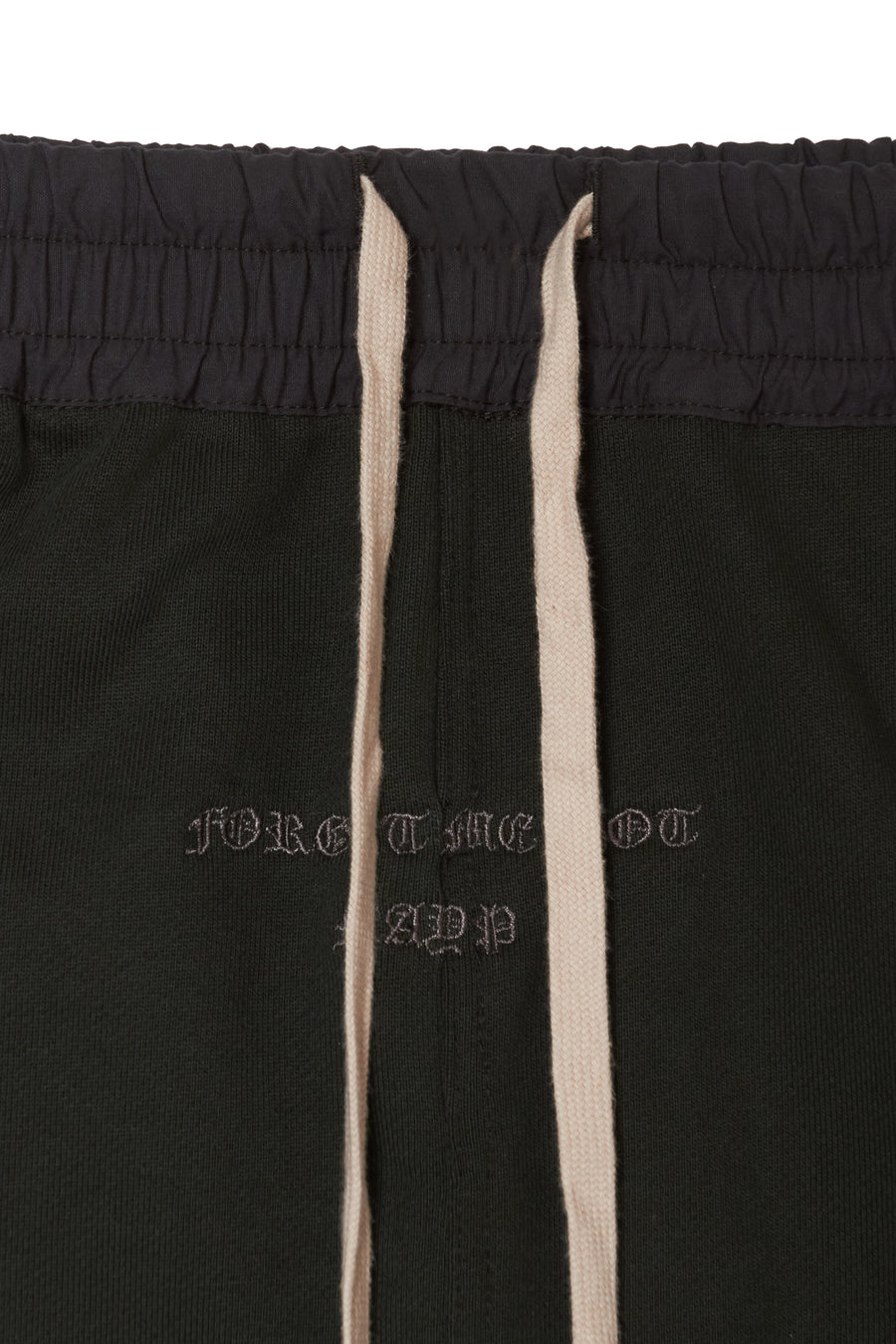 PLAIN EMBROIDERY SWEAT PANTS - DARK GREEN