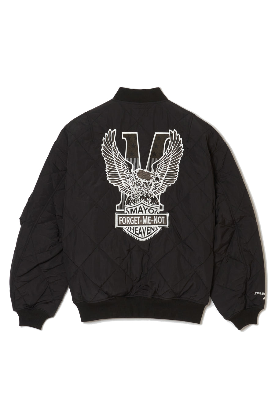 EAGLE  EMBROIDERY NYLON JKT - BLACK