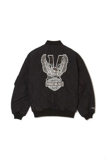 EAGLE  EMBROIDERY NYLON JKT - BLACK