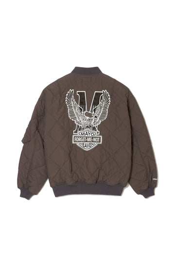 EAGLE  EMBROIDERY NYLON JKT -  CHARCOAL