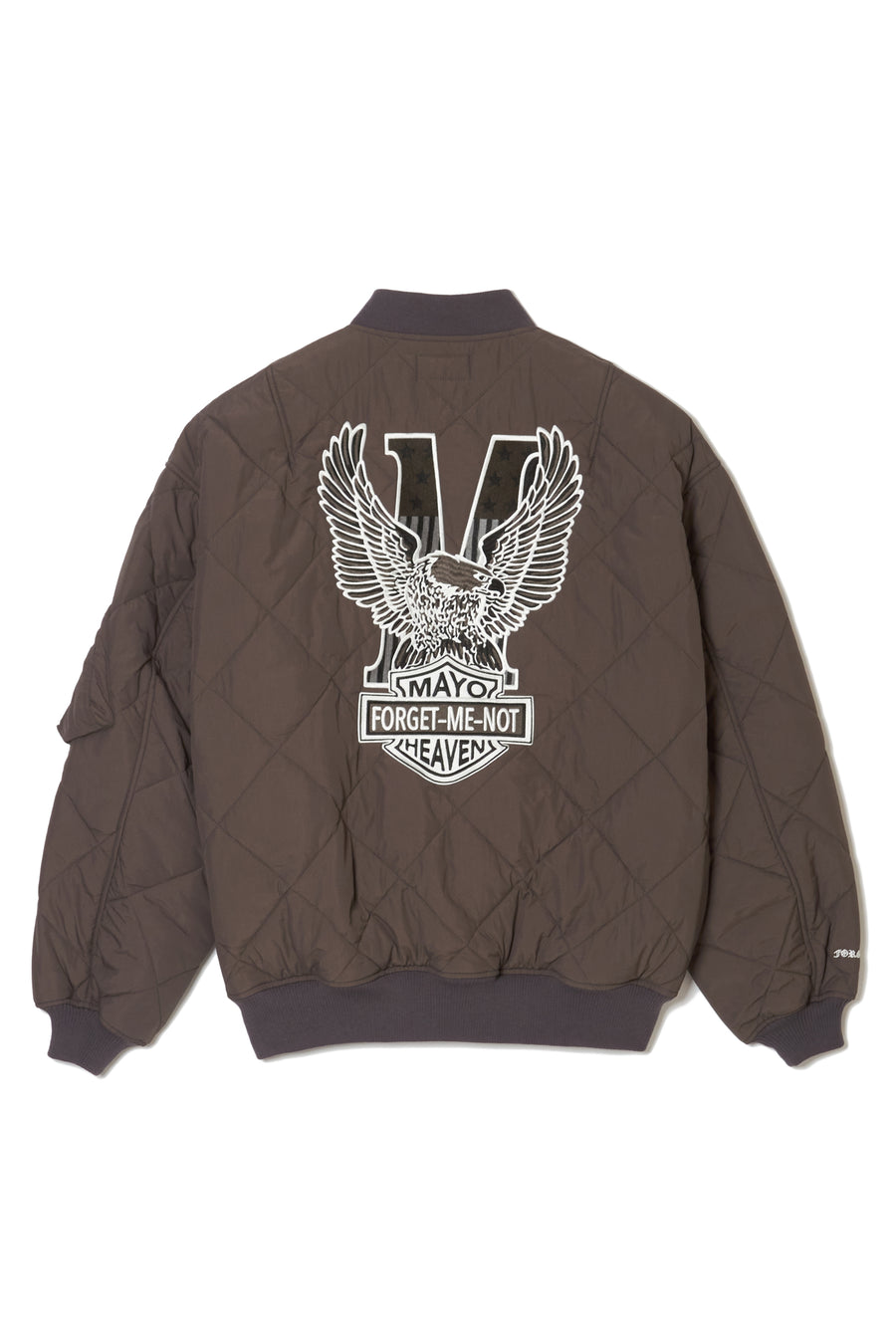 EAGLE  EMBROIDERY NYLON JKT -  CHARCOAL