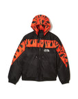 FIRE EMBROIDERY NYLON DOWN JKT - FIRE RED