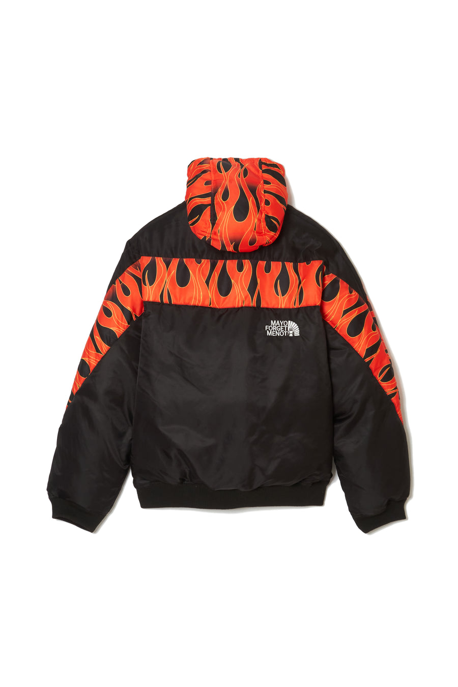 FIRE EMBROIDERY NYLON DOWN JKT - FIRE RED