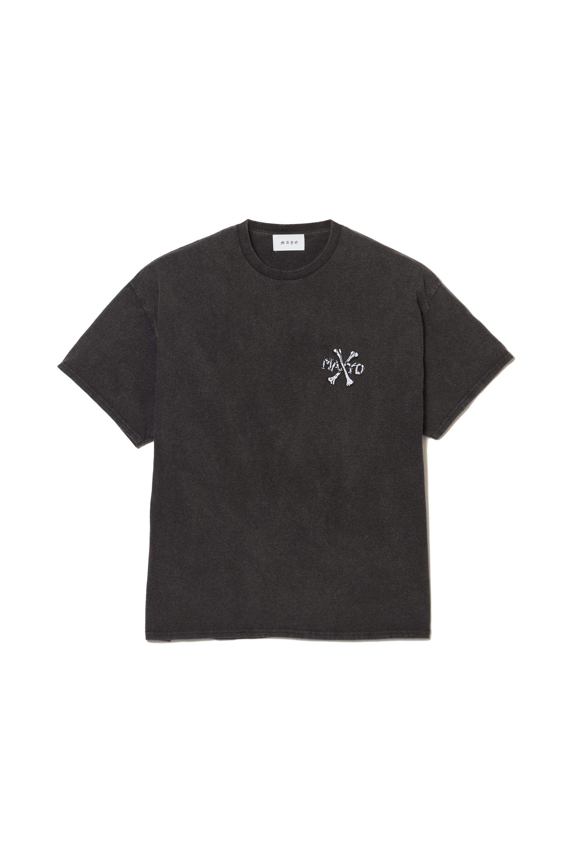 MAYO CROSS BONE Embroidary Short Sleeve Tee - FADE BLACK