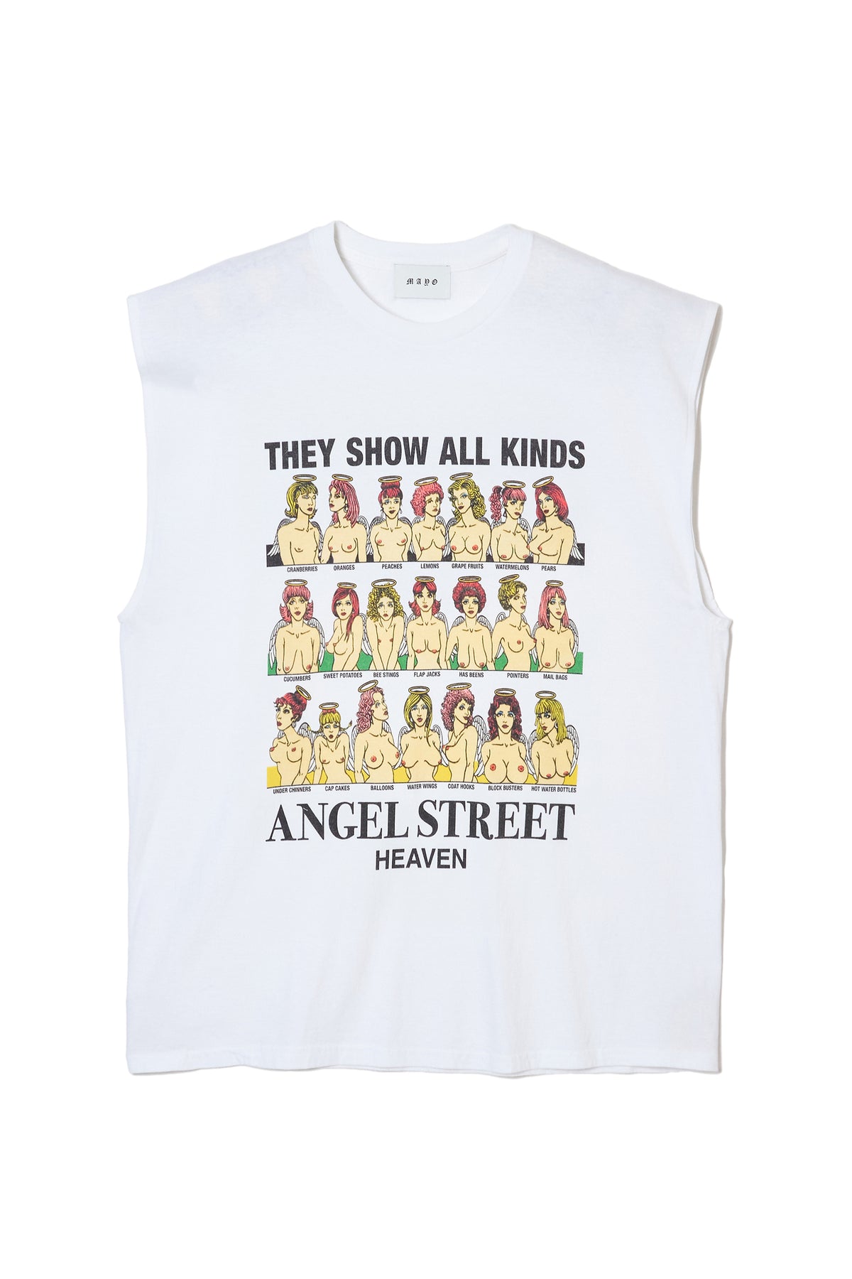 エンジェルストリートプリント ノースリーブTシャツ – MAYO