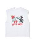 POP A MAYO PRINT SLEEVELESS TEE