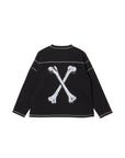 CROSS BONE EMBROIDERY CREW NECK SWEAT