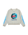 FLAME LIP EMBROIDERY CREW NECK SWEAT