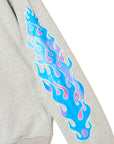FLAME LIP EMBROIDERY CREW NECK SWEAT