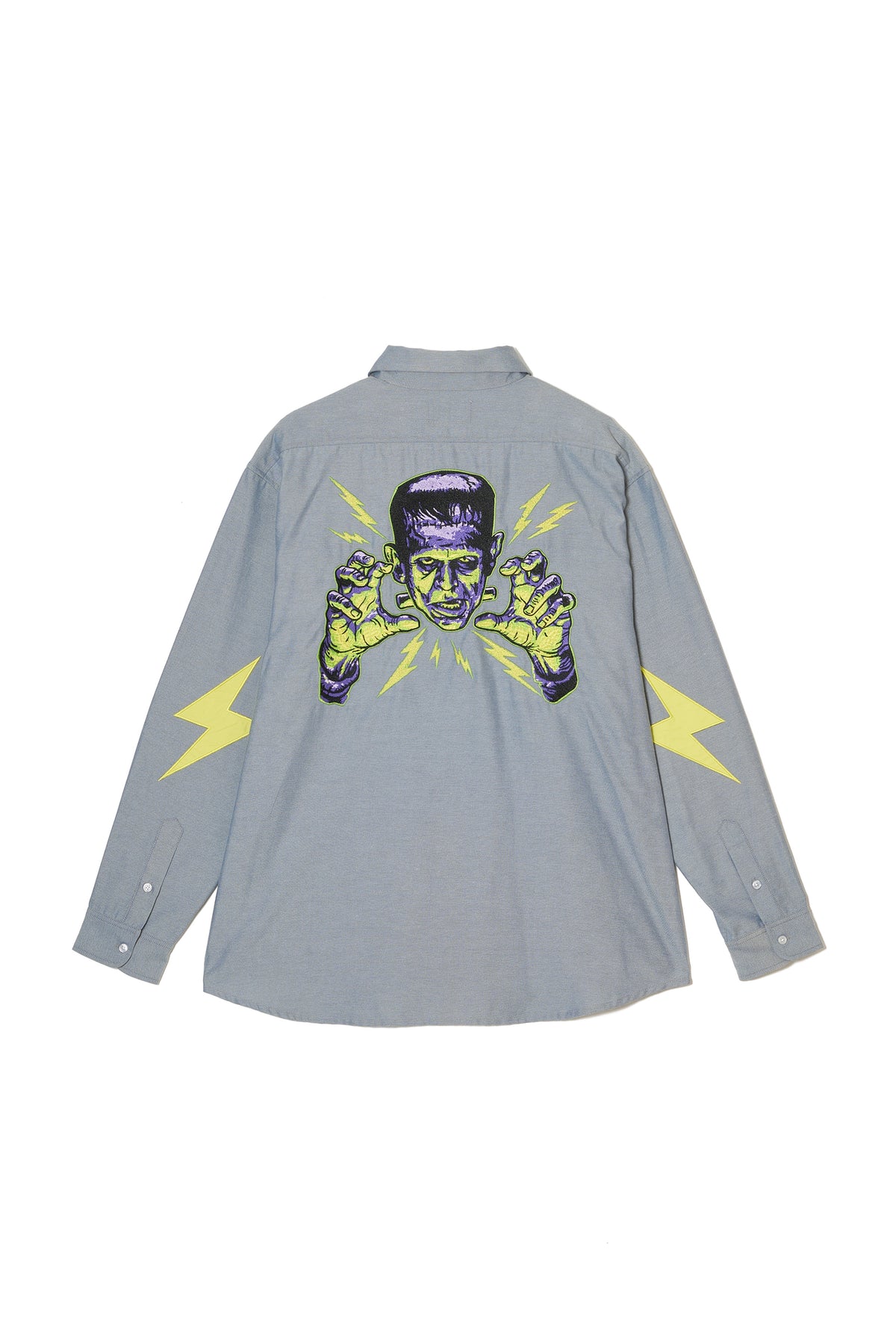 THUNDER FRANKEN EMBROIDERY LONG SLEEVED BUTTON-DOWN SHIRT
