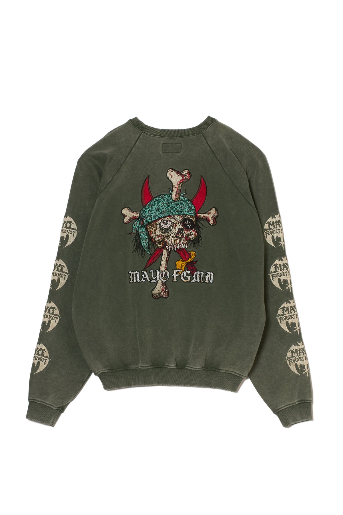 MAYO BANDANA SKULL EMBROIDERY CREW NECK SWEAT