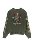 MAYO BANDANA SKULL EMBROIDERY CREW NECK SWEAT