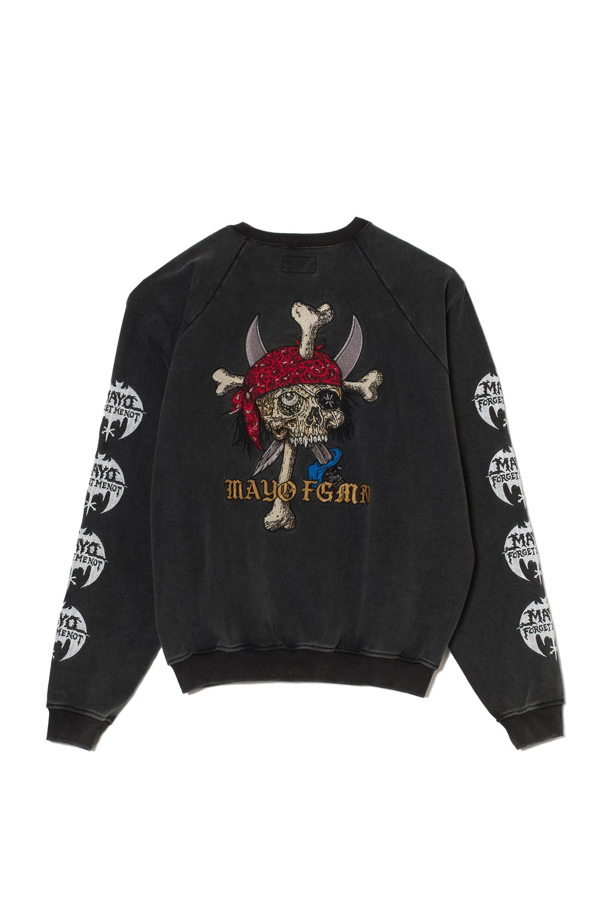 MAYO BANDANA SKULL EMBROIDERY CREW NECK SWEAT