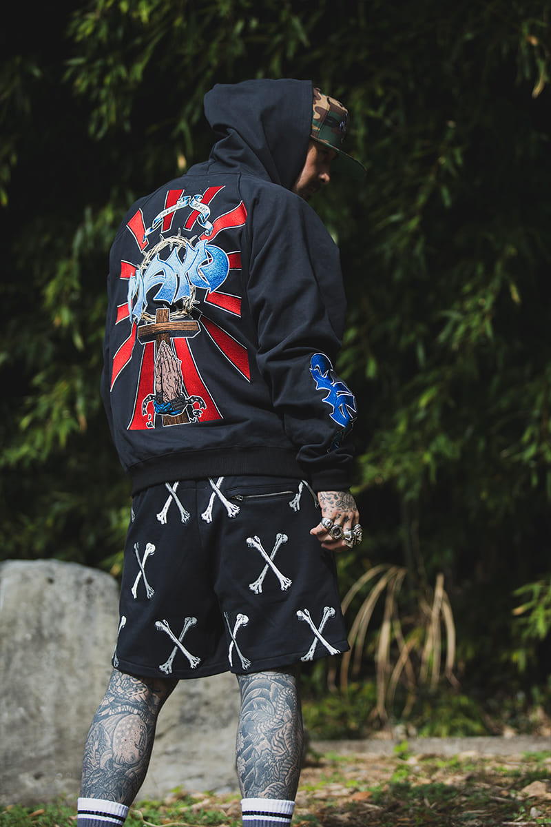 Sunshine Embroidery Hoodie - BLACK