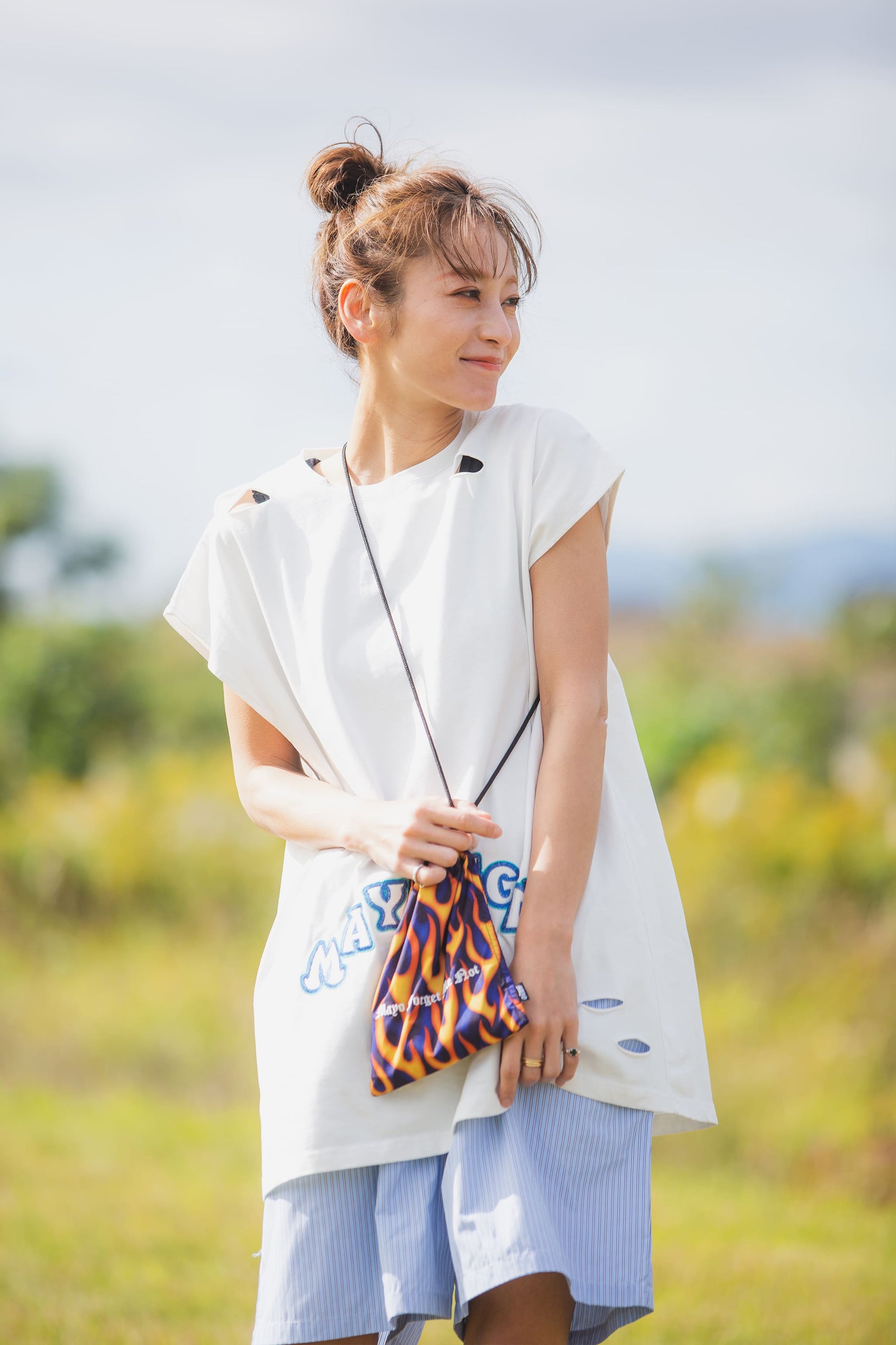 MAYO LOGO EMBROIDERY DRAWSTRING BAG