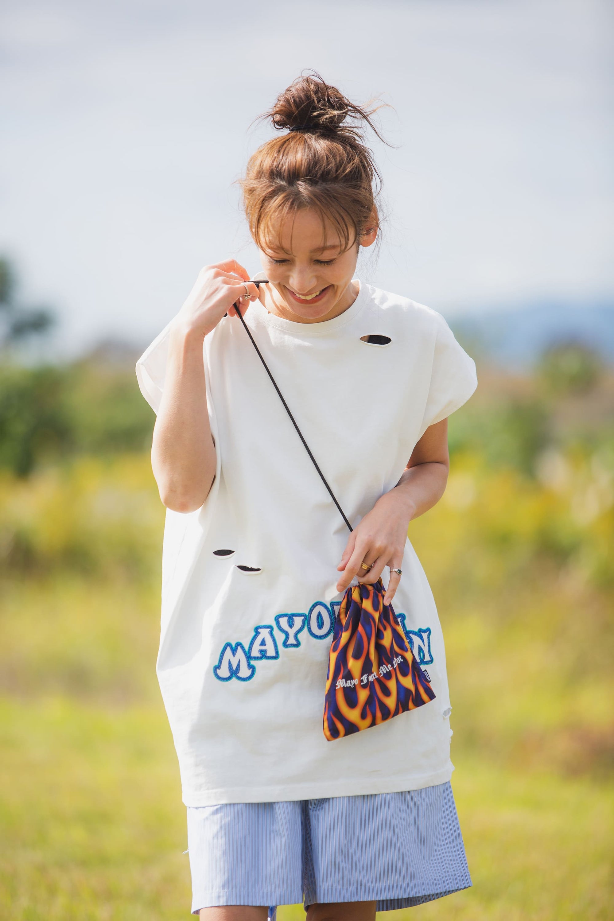 MAYO LOGO EMBROIDERY DRAWSTRING BAG