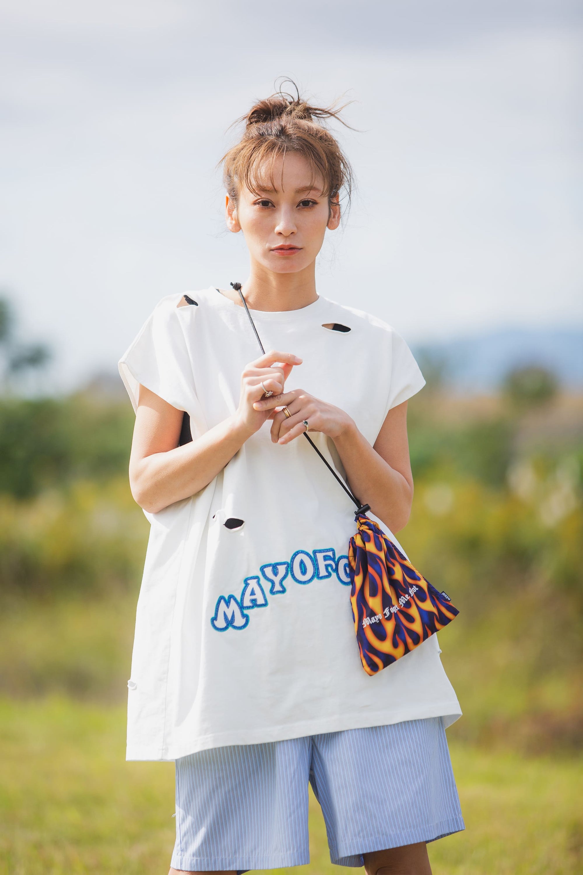 MAYO LOGO EMBROIDERY DRAWSTRING BAG