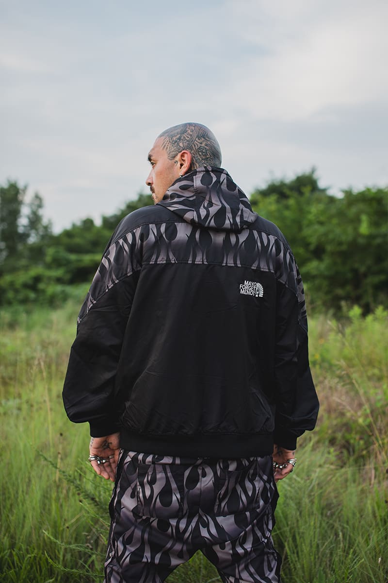 FIRE EMBROIDERY NYLON JKT - FIRE BLACK