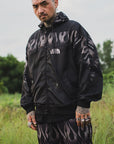 FIRE EMBROIDERY NYLON JKT - FIRE BLACK