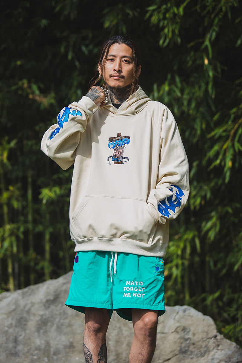 Sunshine Embroidery Hoodie - OFF WHITE