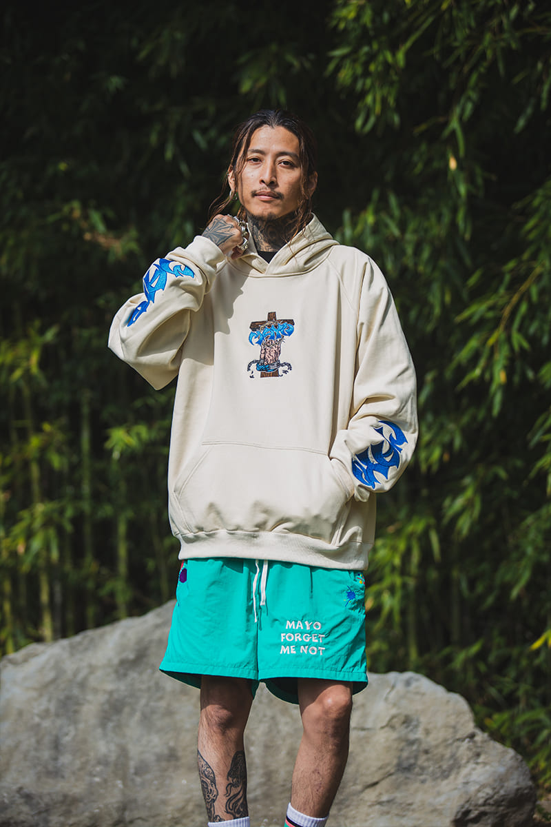 Sunshine Embroidery Hoodie - OFF WHITE