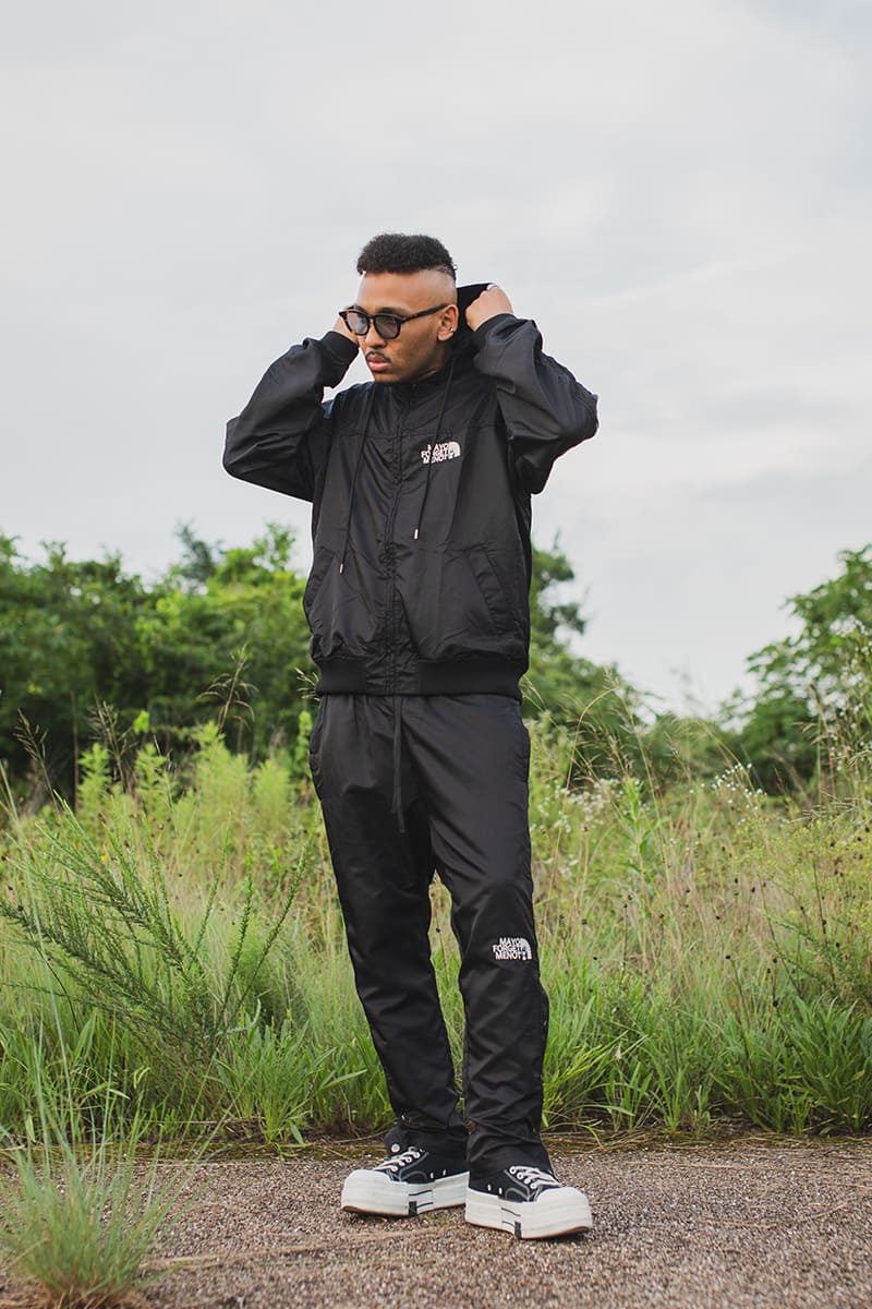 FIRE EMBROIDERY NYLON JKT - BLACK