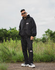 FIRE EMBROIDERY NYLON JKT - BLACK